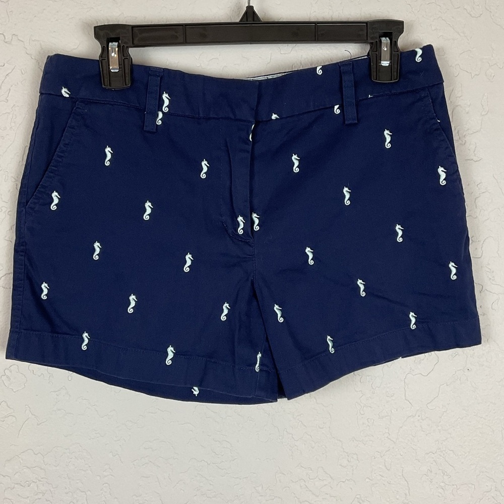 Women’s Cambridge Navy Blue Seahorse Design Shorts Size 6